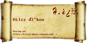Hilcz Ákos névjegykártya
